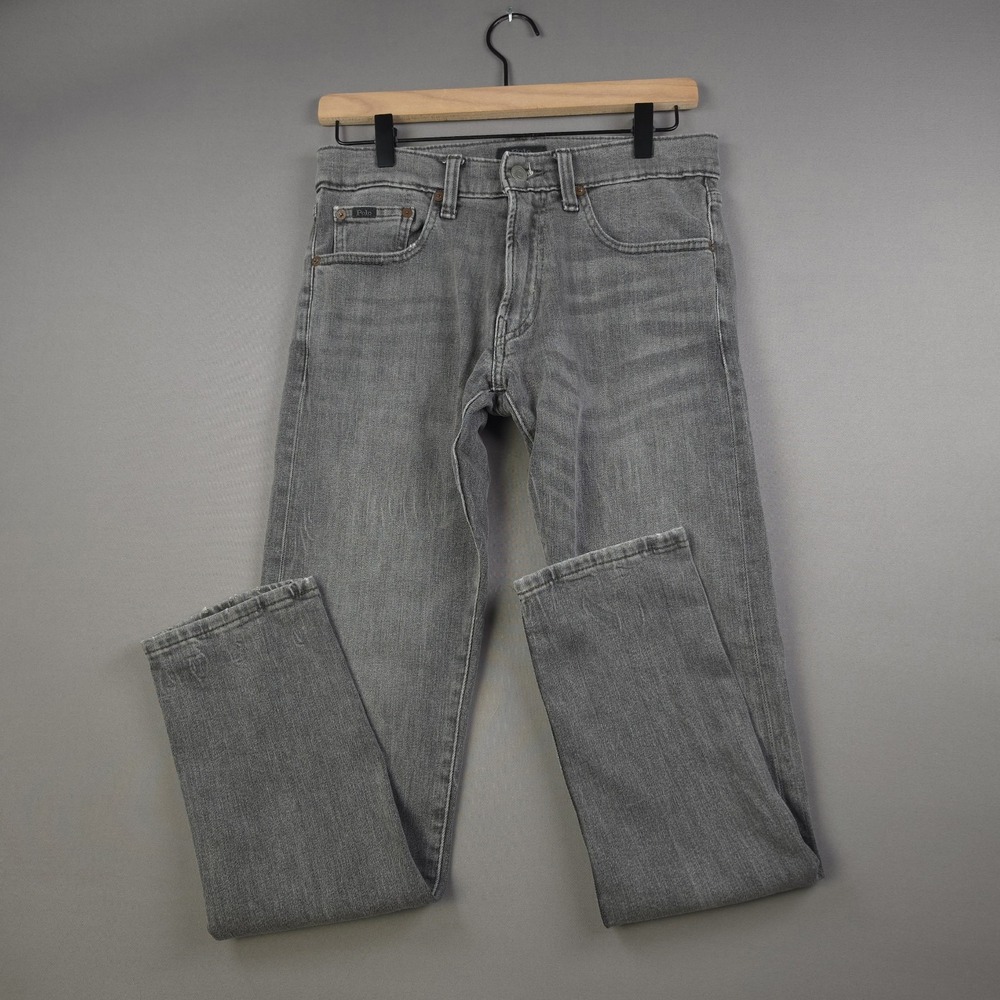 Polo Ralph Lauren Sullivan Slim Mens 28x32 Gray Washed Stretch Denim Jeans Pants